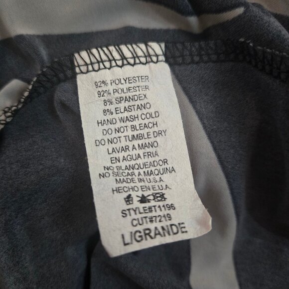 Y2K McBling Black Gray Tank Top Gold Glitter Swirl Print Size M Ruched V Neck - Picture 8 of 8